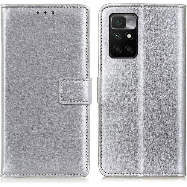 Thumbnail - MU Classic Classic II Leder Bookcover Series (Xiaomi Redmi 10), Smartphone Hülle, Silber