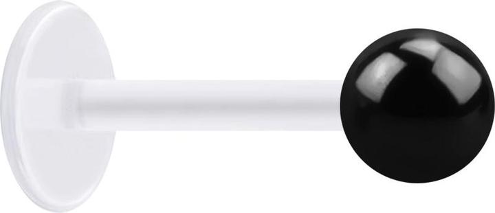 Produktbild Star Piercing Micro Labret transparent mit Kugel schwarz (ohne Messing, Chirurgenstahl 316L, Bioflex)