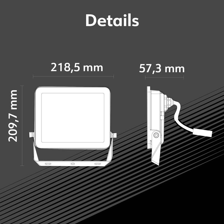 Image du produit Müller Licht Müller-Licht Miami 21600062 LED-Aussenstrahler 50 W Neutralweiss (8000 lm, IP65)