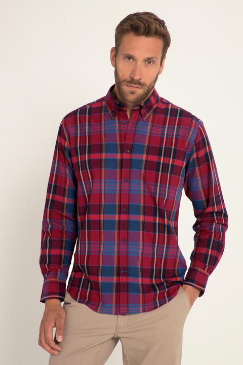 Produktbild JP1880 Karohemd, Langarm, Buttondown-Kragen, Modern Fit (7XL)