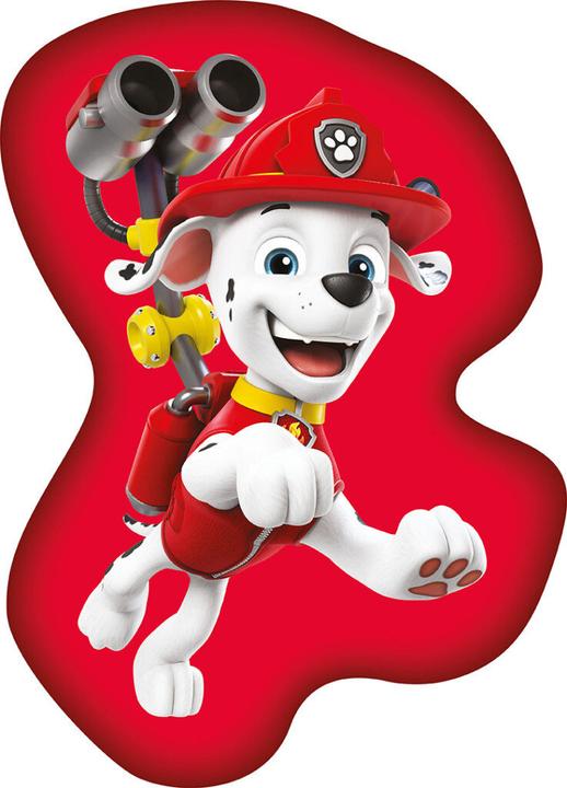 Carbotex Paw Patrol Marshall Rescue Kissen in Form, Dekokissen 38x30 cm Samt (38 x 30 cm)