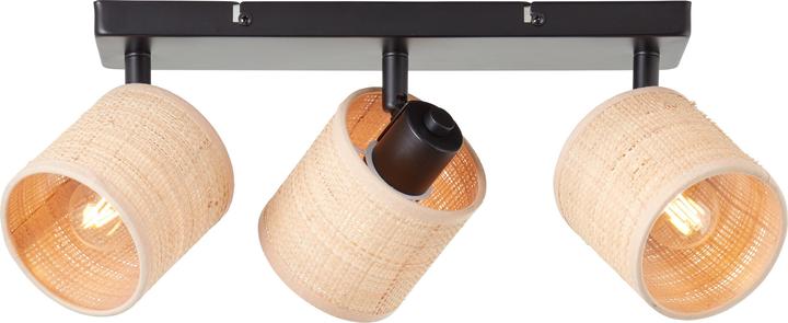 Produktbild Brilliant Raffy Spotbalken 3flg natur/schwarz (E14)