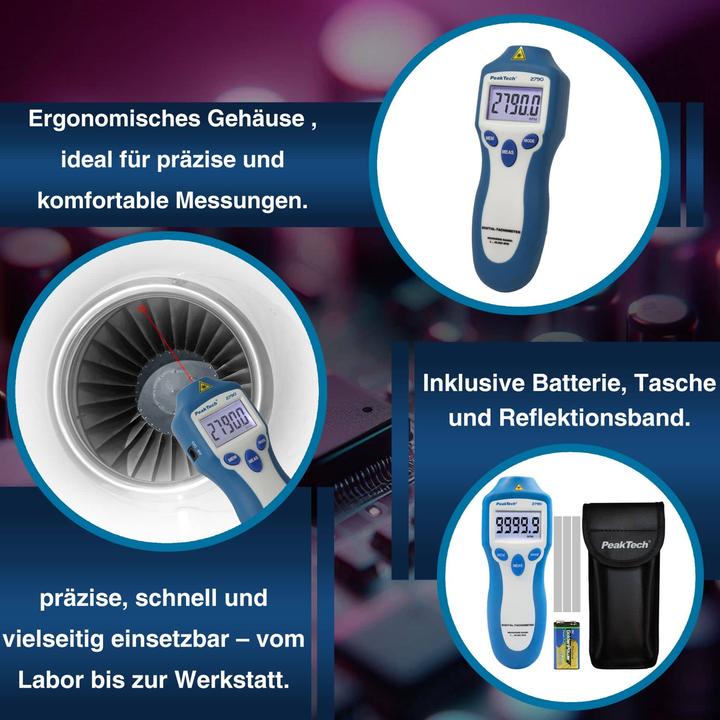 Produktbild Peaktech P 2790 Drehzahlmessgerät (Messgerätkoffer)