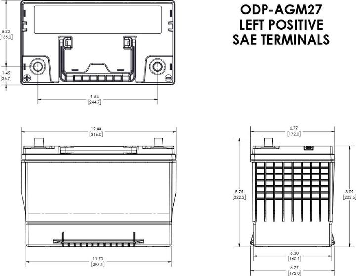 Produktbild Odyssey AGM Batterie Performance Automotive (ODP) 12V 85Ah 850A (12 V, 85 Ah, 850 A)
