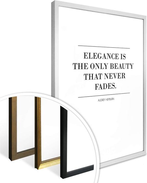 Produktbild Trenddeko Audrey Hepburn - Elegance is the only Beauty (24 x 30 cm)
