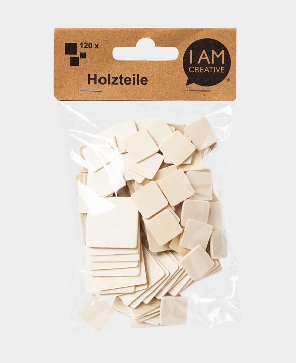 Actual product image I Am Creative Square wooden discs, 120 pcs.