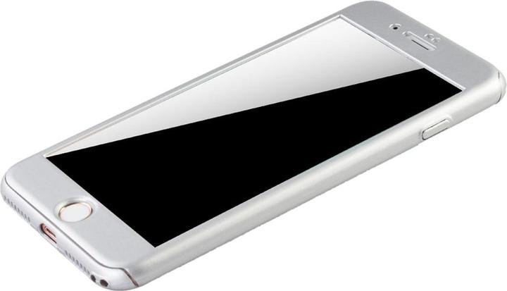 Produktbild König Design Schutz Handy Hülle für Apple iPhone 7 Plus Full Case Cover Displayschutz Silber (Apple iPhone 7 Plus)