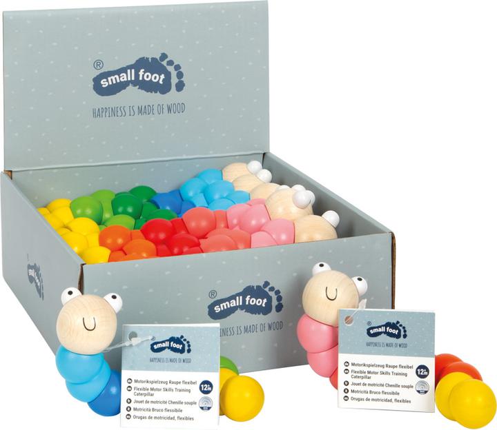 Actual product image small foot Wooden caterpillar (random model)