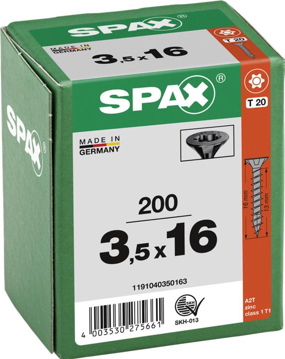 Produktbild Spax Senkmultikopf T-Star Plus T20 Vollgewinde Schwarz Verzinkt (200 Schrauben pro Stück)