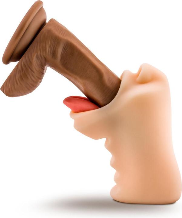 Actual product image Blush X5 Men - Oral Anne - Handheld 4.75" Realistic Mouth - Blow Job Masturbator Stroker - Open End