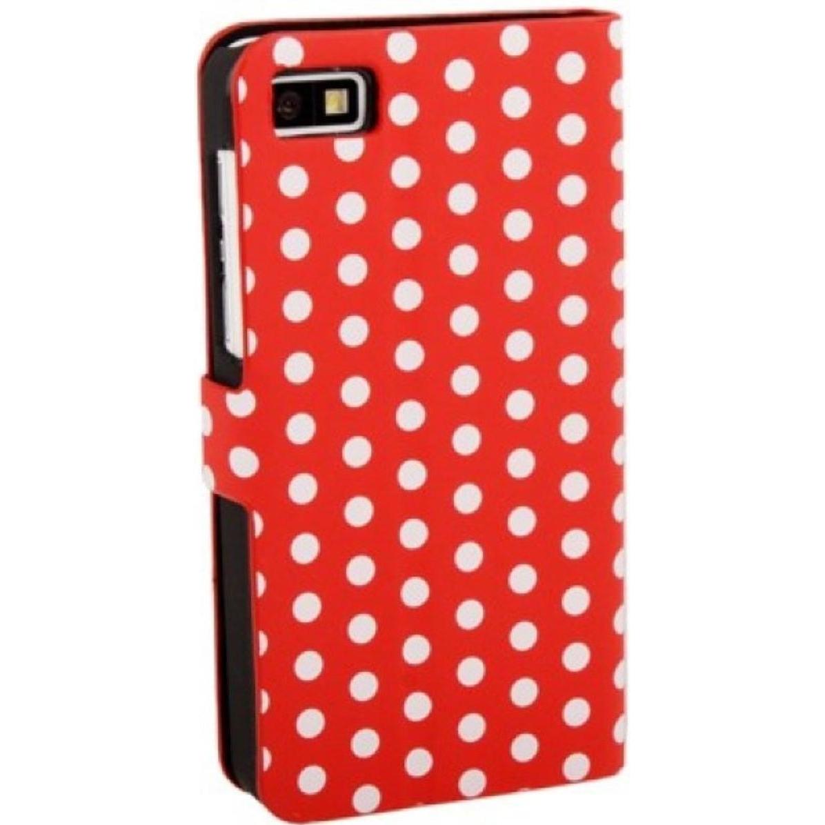 König Design Schutzhülle Flip Hülle dünn für Handy BlackBerry Z10 Rot / Weiss (Blackberry Z10), Smartphone Hülle, Rot