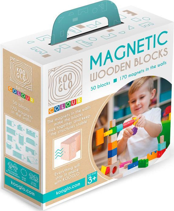 Image du produit Kooglo Blocs magnétiques en bois Couleur Basic