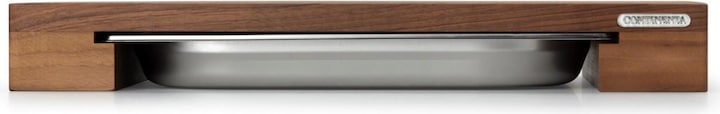 Actual product image Continenta Walnut cutting board with stainless steel drawer, 39x27x6 cm
