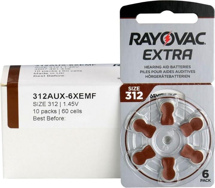 Actual product image Rayovac PR41/312A (1 pcs., Device specific, 180 mAh)
