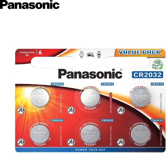 Actual product image Panasonic Lithium Power CR2032 (6 pcs., CR2032, 220 mAh)