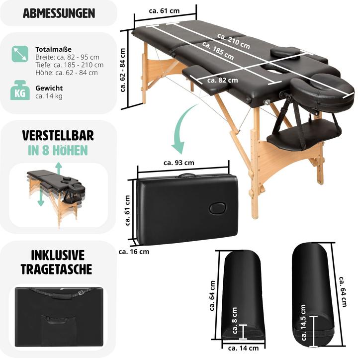 Image du produit tectake Ensemble de table de massage Freddi avec rouleaux de massage