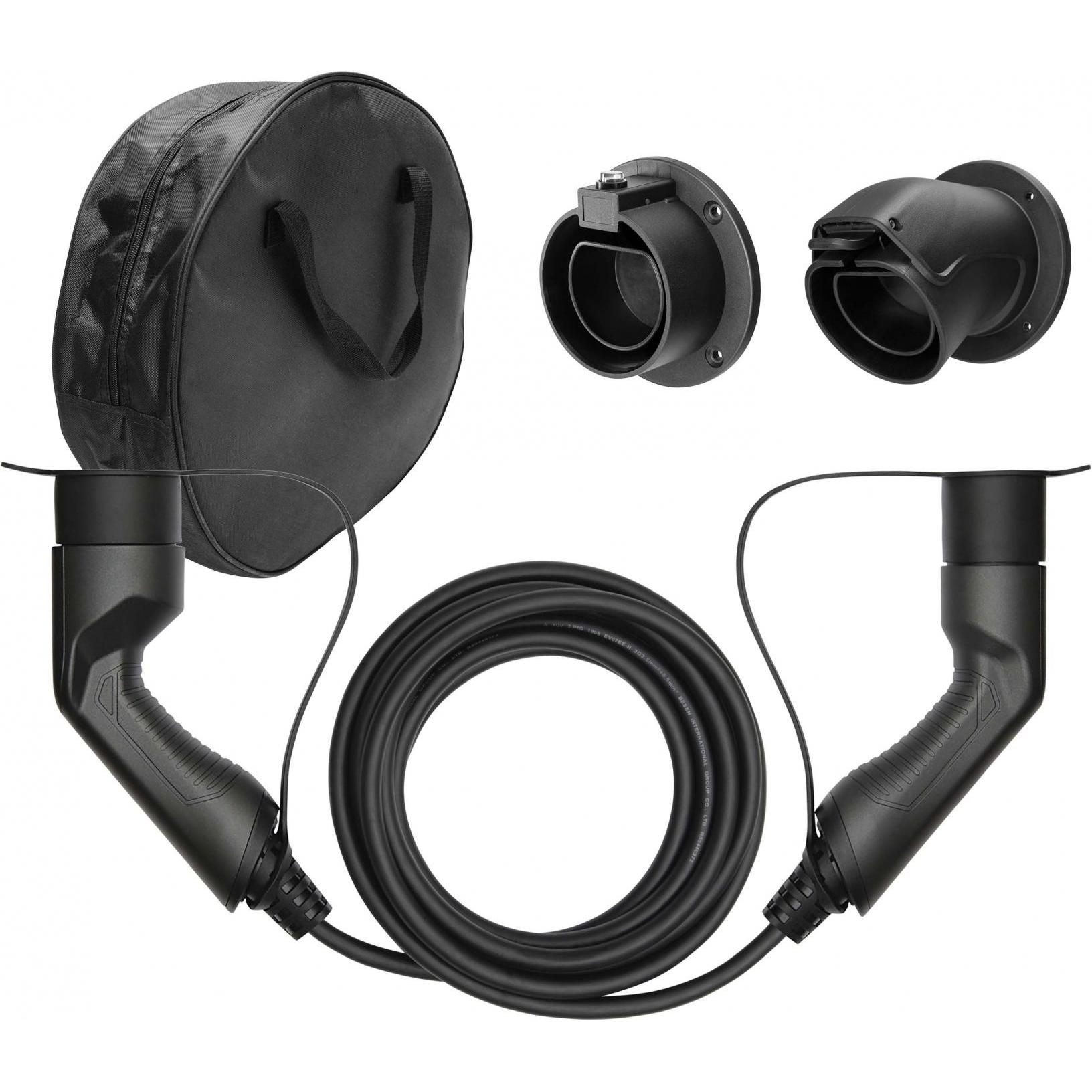 Deltaco, Elektroauto Ladekabel, Ladekabel für Elektroautos Typ 2 auf Typ 2 mit Tasche und Halter (Typ 2, 3.60 kW, 16 A, ...