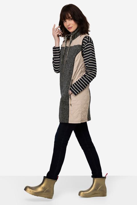 Immagine prodotto Laurasøn Strickfleece-Weste, Stepp-Einsätze, Stehkragen, Zipper (S)