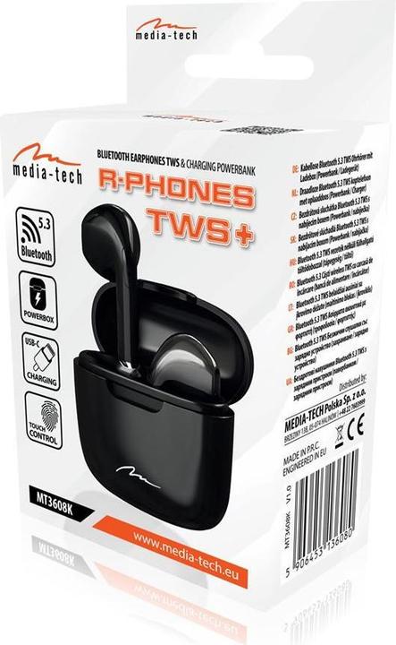 Produktbild Media-Tech Bluetooth Headphones R- Phones Mt3608k Black (5 h, Kabellos)