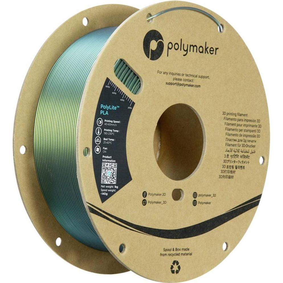 Polymaker PolyLite PLA Starlight (PLA, 1.75 mm, 1000 g, Mehrfarbig), 3D Filament, Mehrfarbig