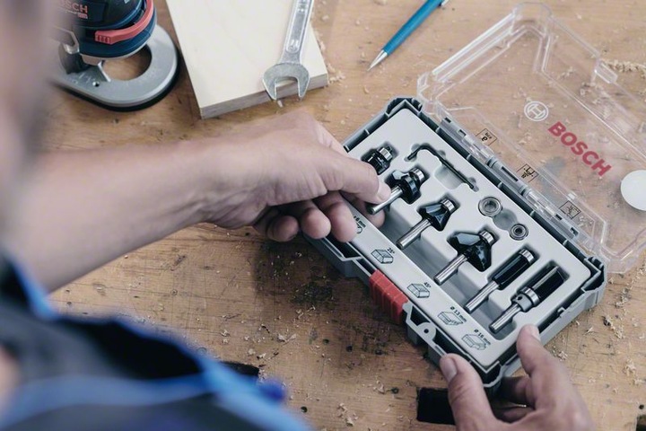 Produktbild Bosch Professional Zubehör 30-teiliges Fräser-Set, 6-mm-Schaft für Handfräsen