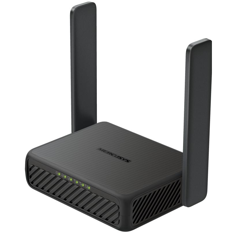 Mercusys MB113-4G N300 WiFi 4G LTE přenosný router, Router, Nero
