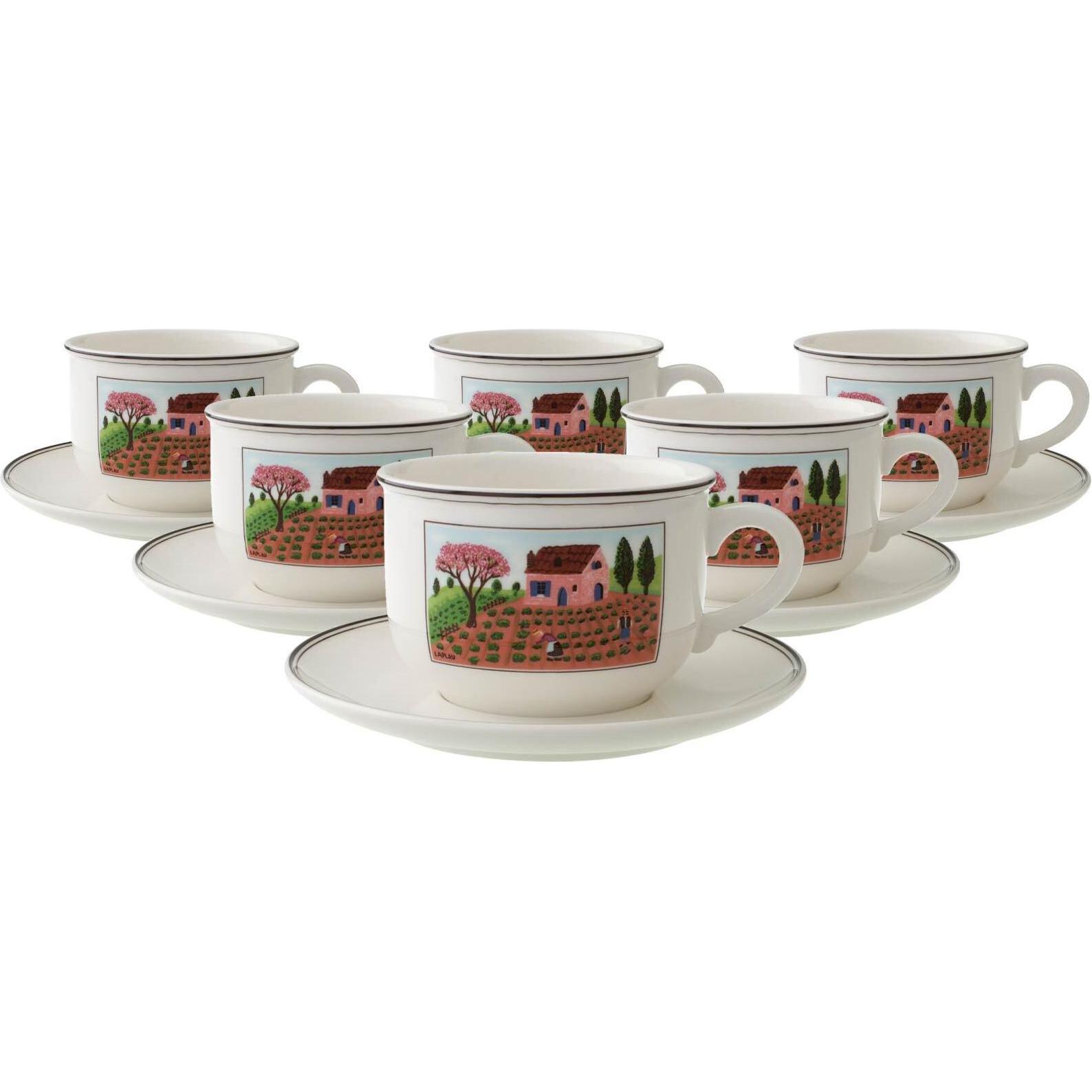 Villeroy & Boch, Tasse, Design Naif Teetassen mit Untertassen (250 ml, 6 x)