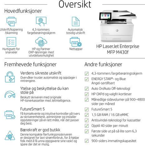 Image du produit HP LaserJet Enterprise MFP M430f (Laser, Noir et blanc)
