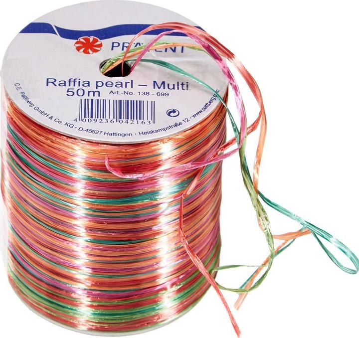 Actual product image Pattberg Gift ribbon Raffia Pearl Size: 50 m, Multicolor (1x)