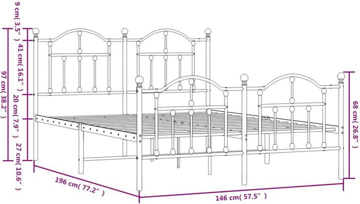 Produktbild vidaXL Bettgestell (140 x 190 cm)
