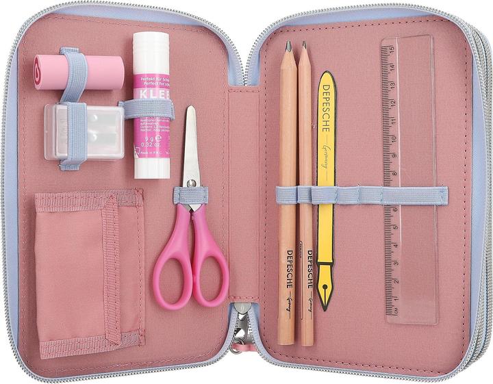 Image du produit Magni Depesche TOPModel trousse à crayons TEAM TEDDY 3 compartiments remplis bleu pendentif ourson