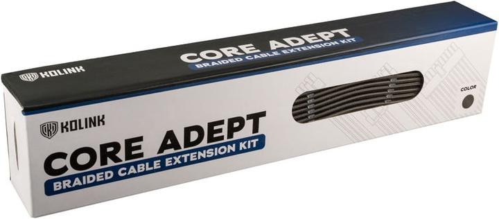 Produktbild Kolink Core Adept Braided Cable Extension Kit - Gunmetal (35 cm, 20+4 pin ATX, 6+2 pin PCI-Express)