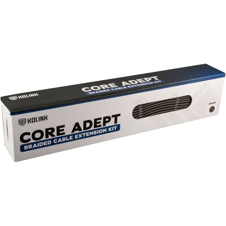Thumbnail - Kolink Core Adept Braided Cable Extension Kit - Gunmetal, Interne Kabel (PC)