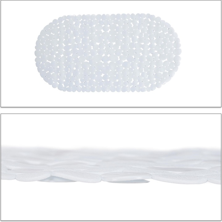 Actual product image Relaxdays Anti-Slip Bath Mat, Stone-look (36 x 68 x 0.5 cm)