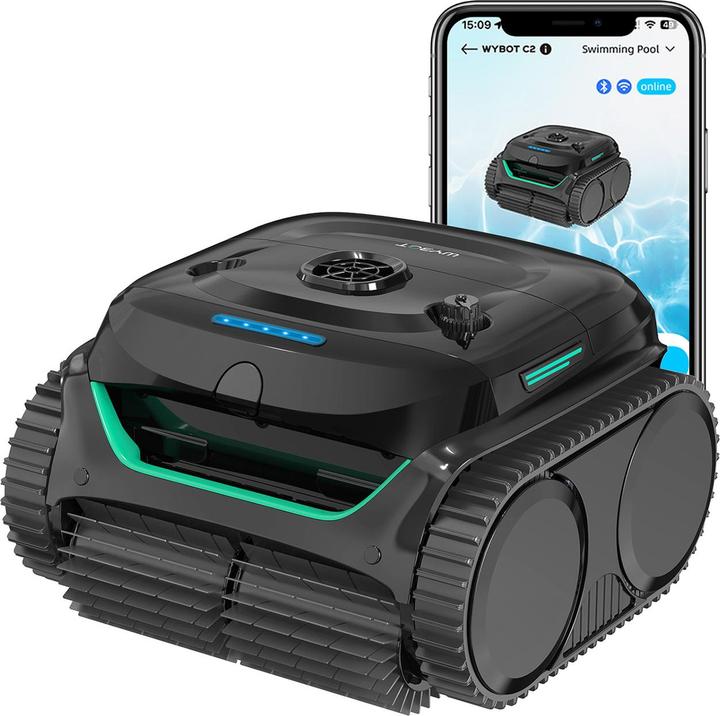 Produktbild Wybot C2 Kabelloser Poolroboter mit App-Steuerung Schwarz, Grün
