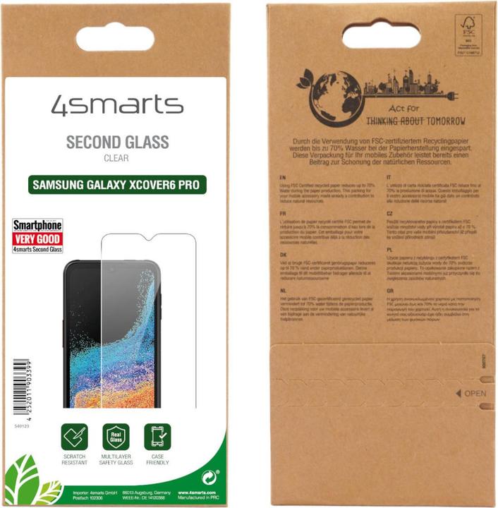 Produktbild 4smarts Second Glass X-Pro Clear für Samsung Galaxy XCover6 Pro (1 Stück, Samsung Galaxy XCover 6 Pro)