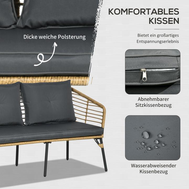 Actual product image Outsunny Garden furniture set with seat cushion