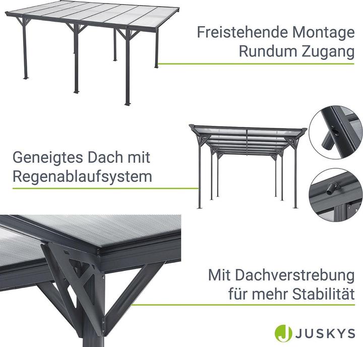 Actual product image Juskys Carport with flat roof
