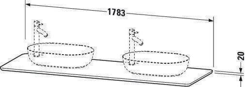 Image du produit Duravit Console en pierre de quartz LUV 25x1783x595mm sable structure