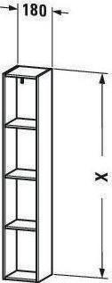 Produktbild Duravit Regalelement L-CUBE 180x180x1400mm nussbaum gebürstet