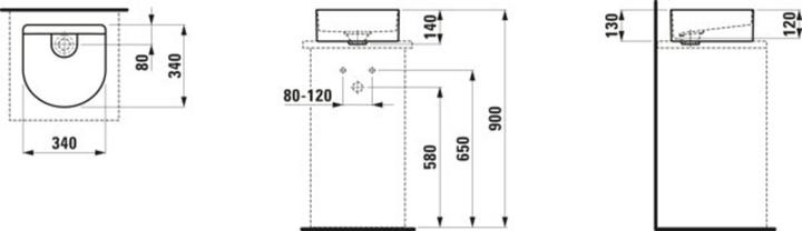 Produktbild Laufen Sonar Waschtisch-Schale, ohne Hahnloch, ohne Überlauf, 340x340mm, inkl. Keramikabdeckung fü (340 mm, 340 mm)