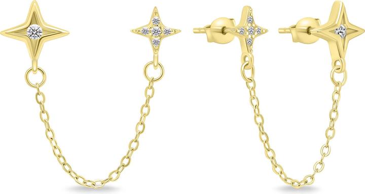 Immagine prodotto Brilio Argento - Eleganti orecchini placcati oro con catena EA717Y