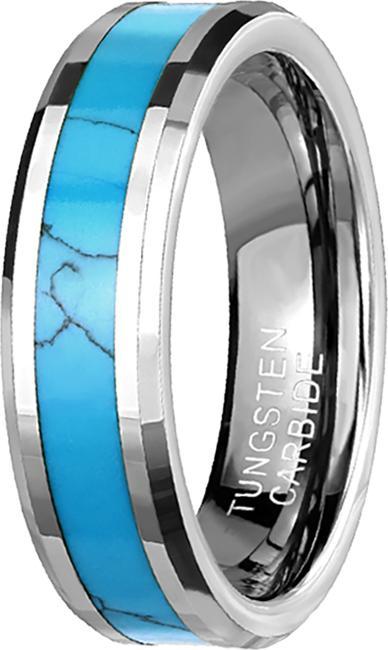 Produktbild Star Piercing Ring silber mit abgeschrägten Kanten mittig Türkis Stein (57)