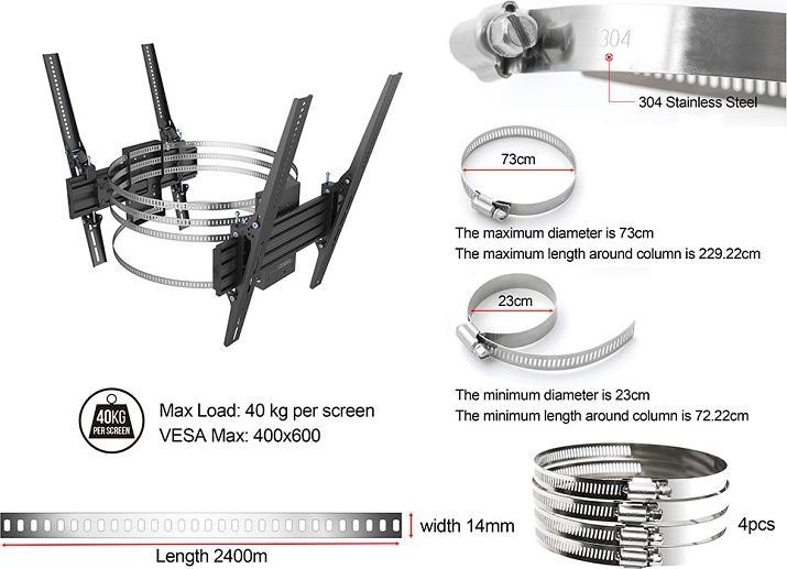 Produktbild Multibrackets Säulen Halterung Dual HD Pro Serie, 32-65"