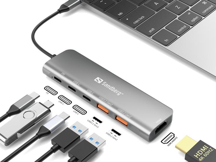 Produktbild Sandberg USB-C Dock (USB-C, 5 Ports)
