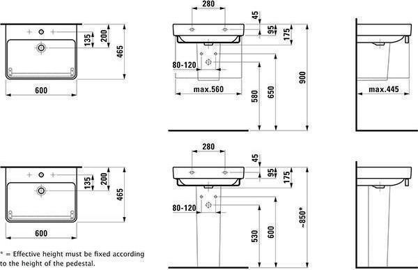 Produktbild Laufen PRO S Waschtisch (465 mm, 600 mm)