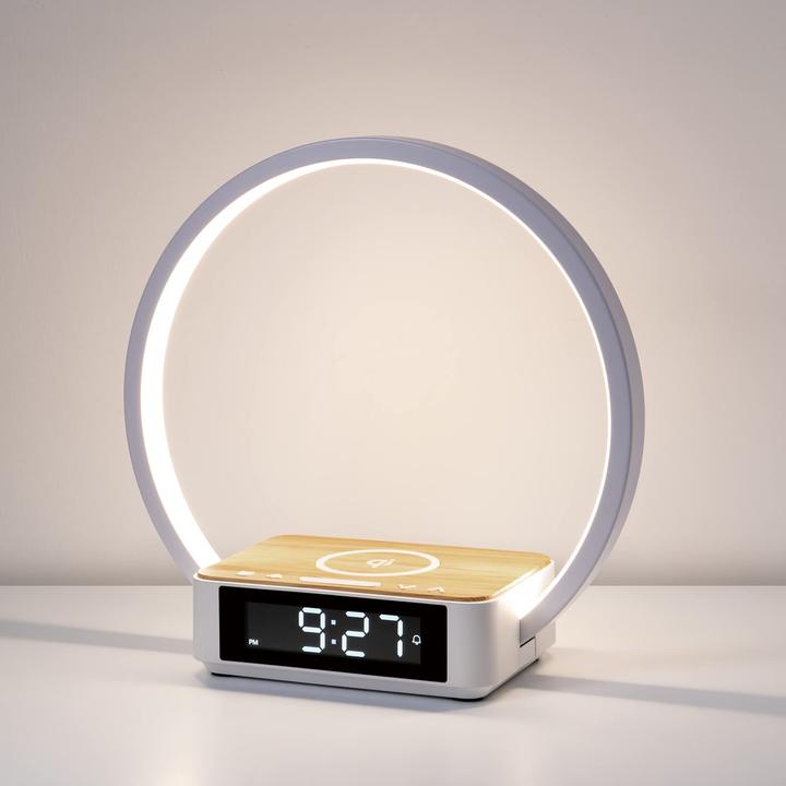 Produktbild Wilit Nachttischlampe mit Wecker und Ladefunktion