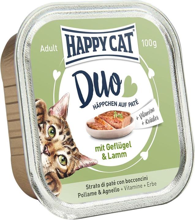 Actual product image Happy Cat Duo Paté avec volaille et agneau (Adult, 1 pcs., 100 g)