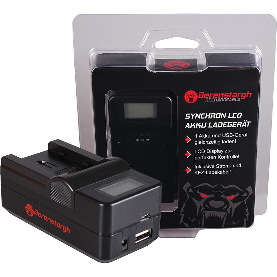 Berenstargh Synchron USB Ladegerät f. JVC BN-VG107U Everio GZHM965 GZ-HM965 GZHM970 GZ-HM970 (Caricabatterie per fotocamere), Alimentatore fotocamera,