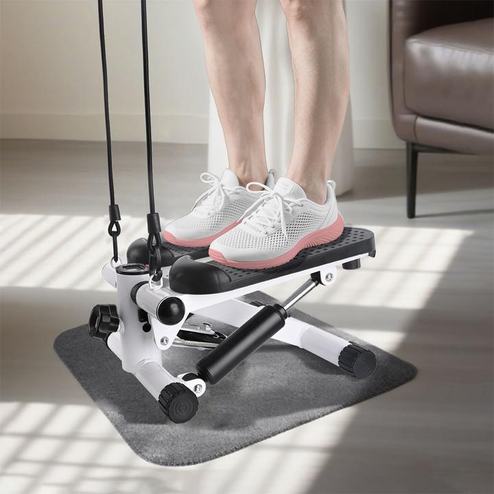 Actual product image Ideoon Mini Stepper mit Trainingscomputer und Widerstandsbändern, max. 100 kg, 38 x 30 x 18 cm